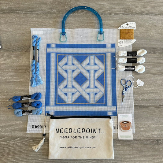 Blue Woven Handbag by Barbara Dainoff