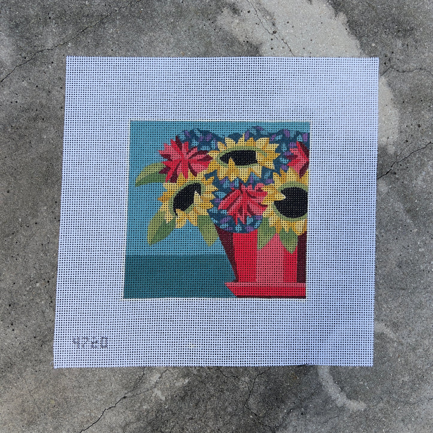 Sunflowers in Red Pot