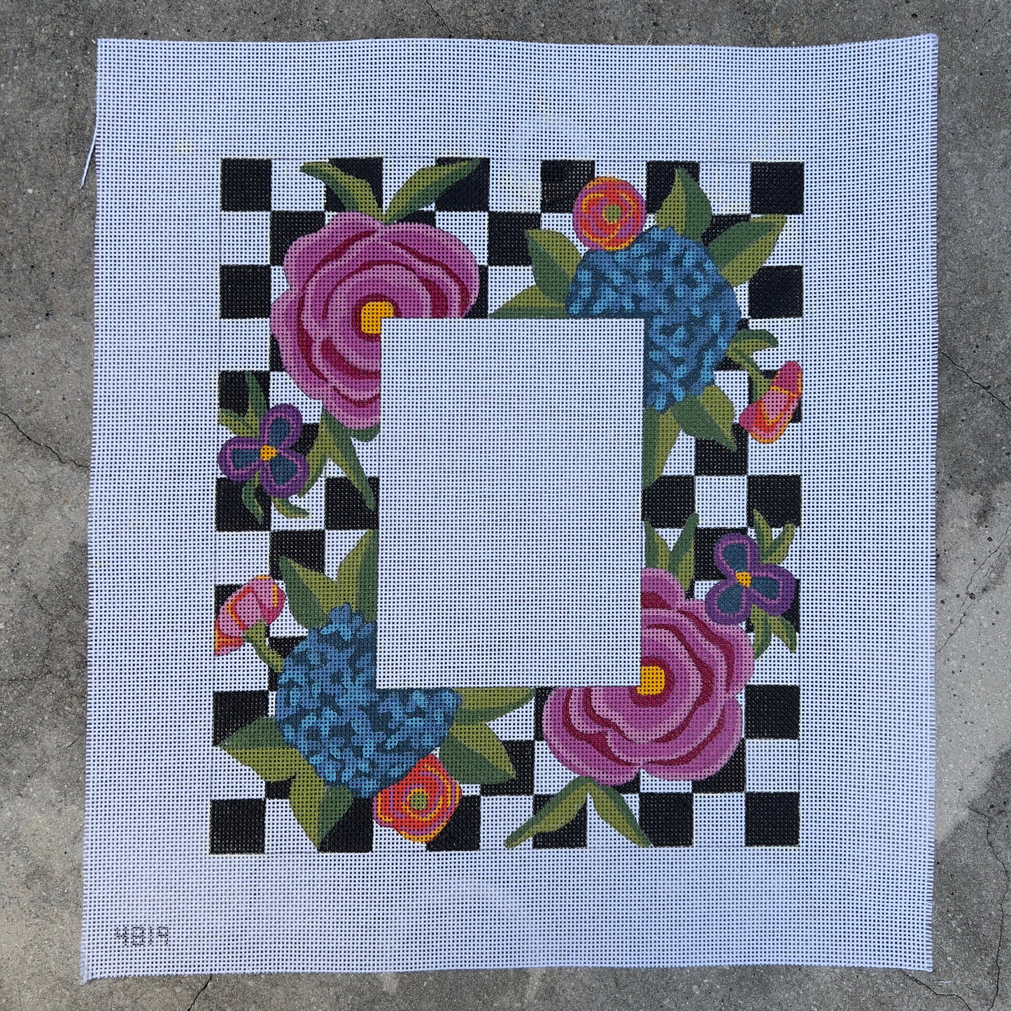 Checks and Flowers Picture Frame