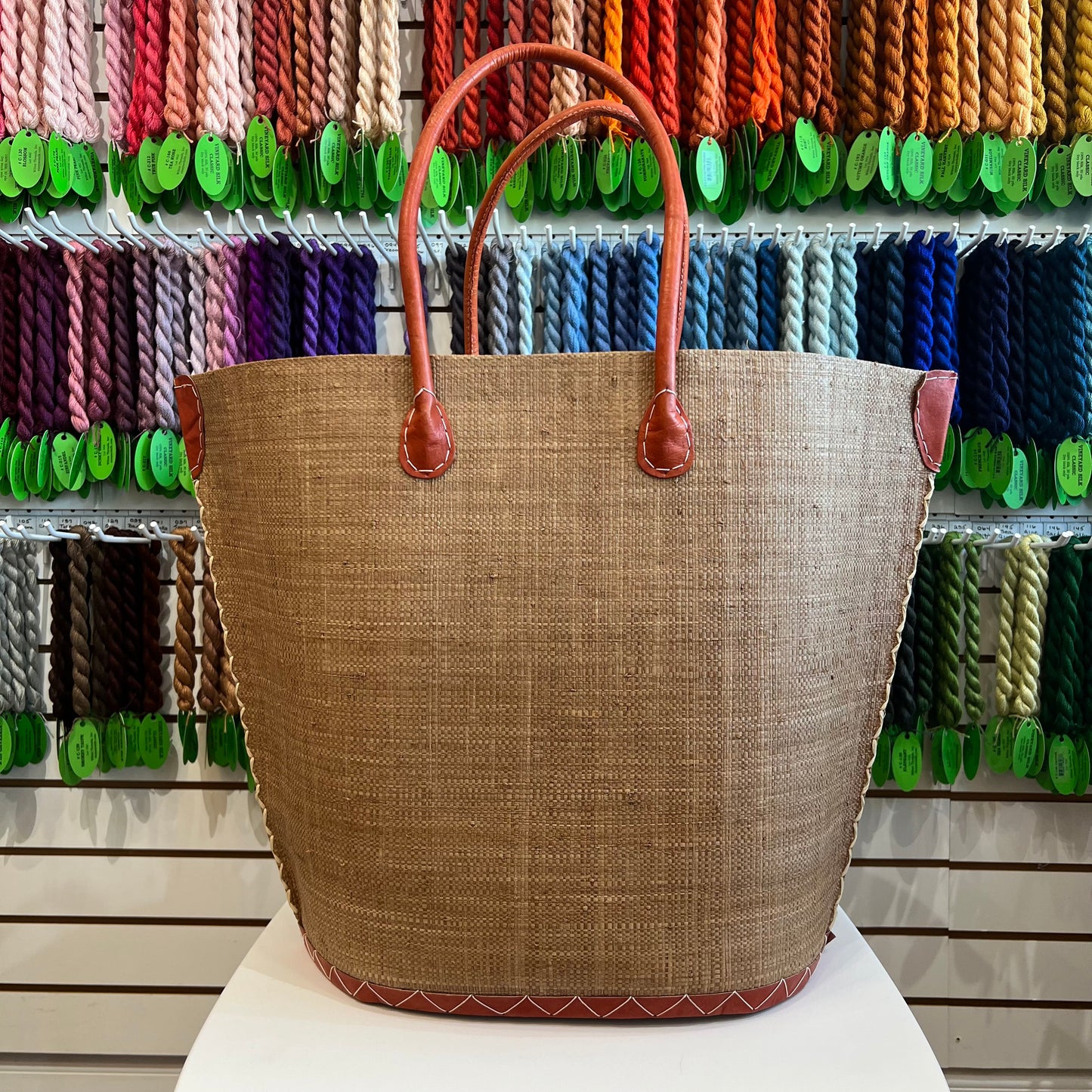 Chevron Straw Basket Bag