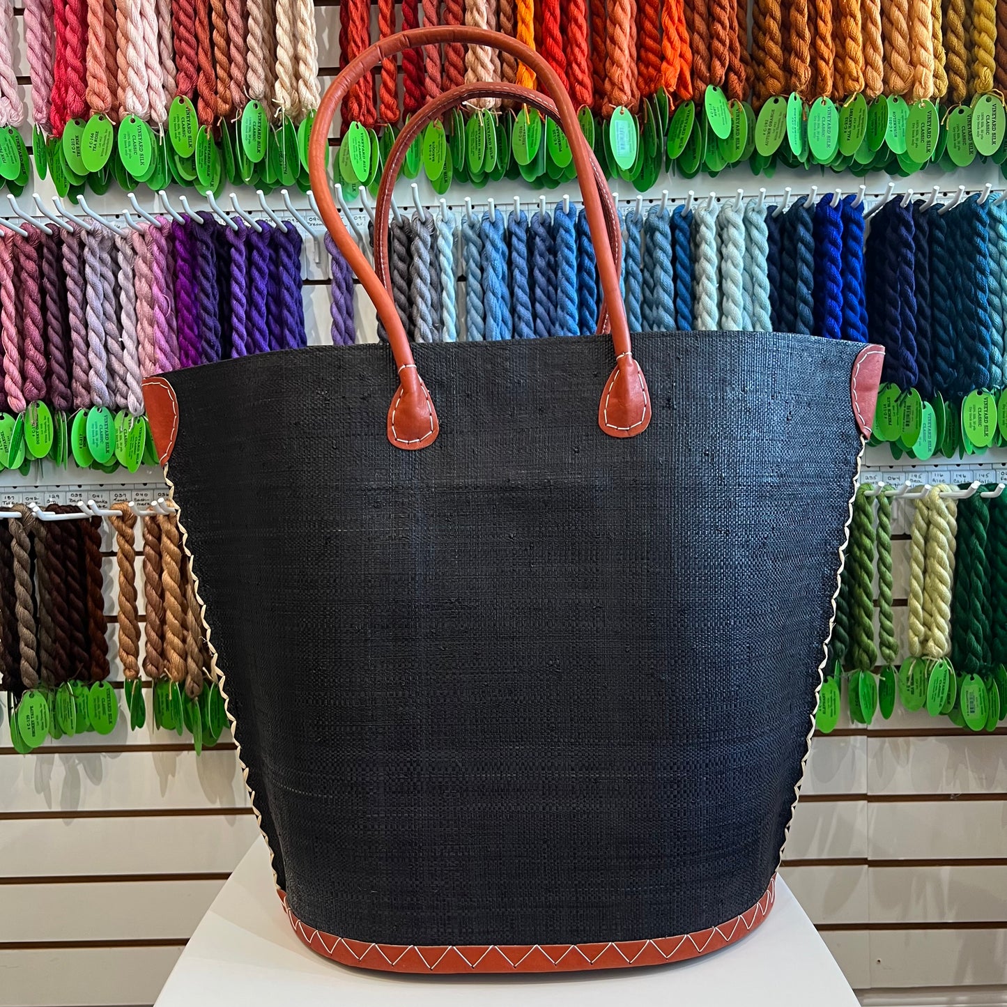 Chevron Straw Basket Bag