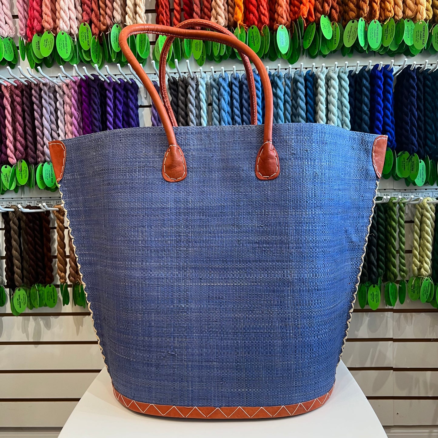 Chevron Straw Basket Bag