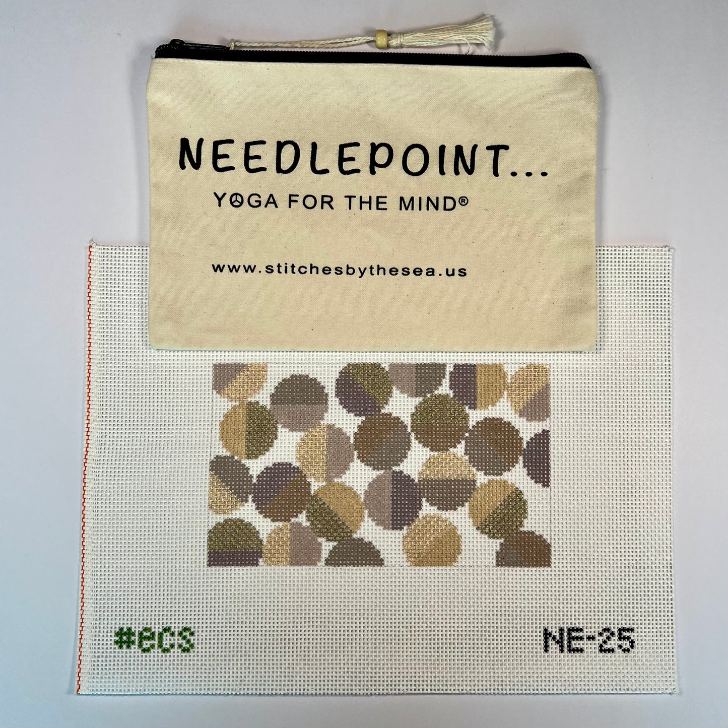 Beige Circle Eyeglass Case