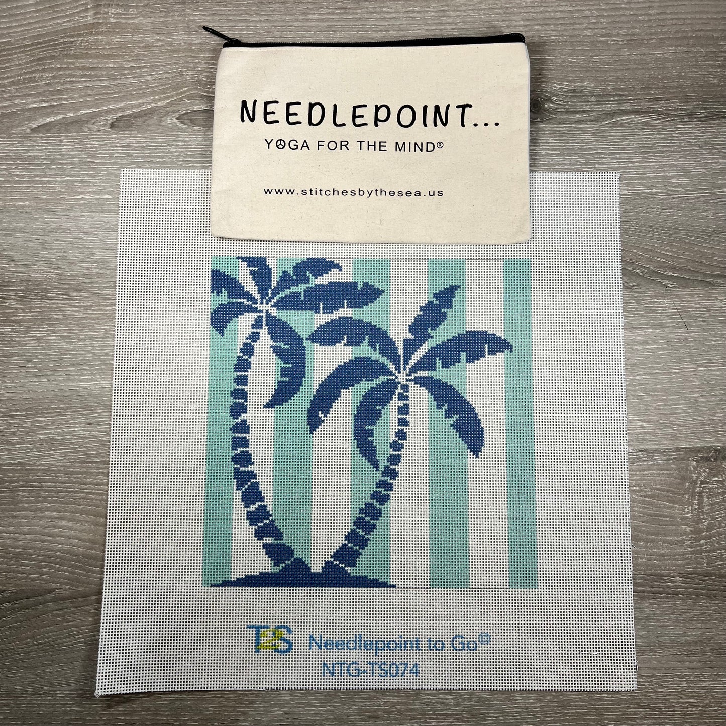 Palm Trees with Aqua Stripes