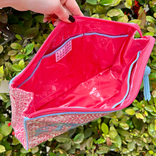 Pink Wavy Stitches Project Pouch