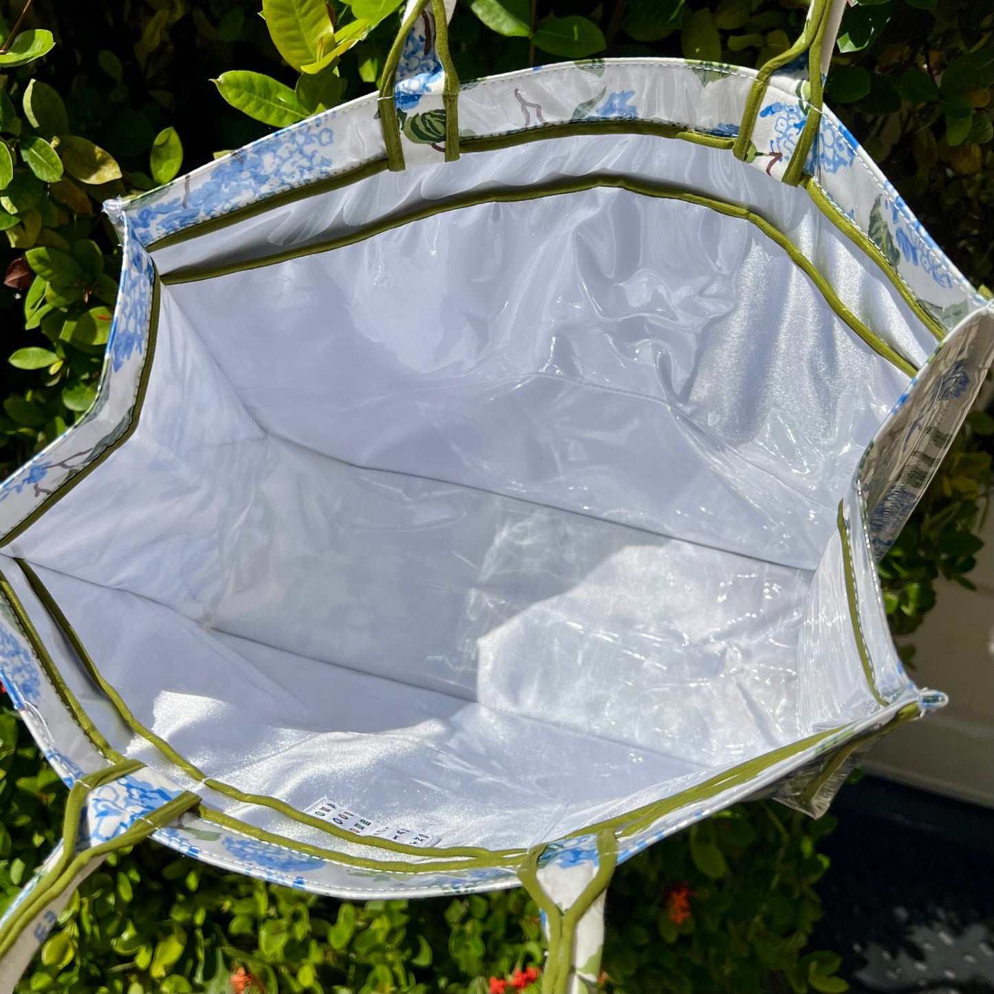 Blue Hydrangea Stitches Tote Bag