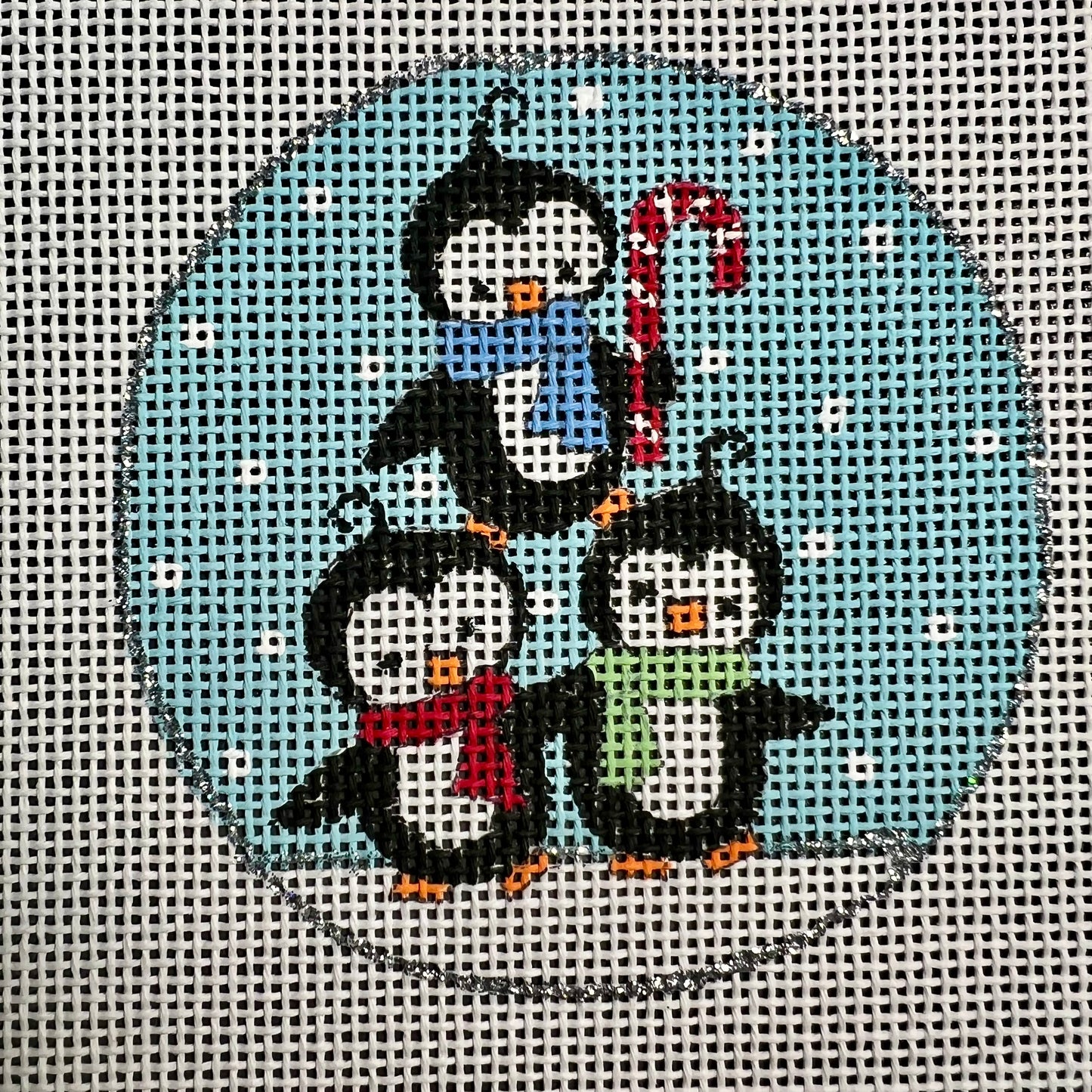 Penguin Trio 4" Round Ornament