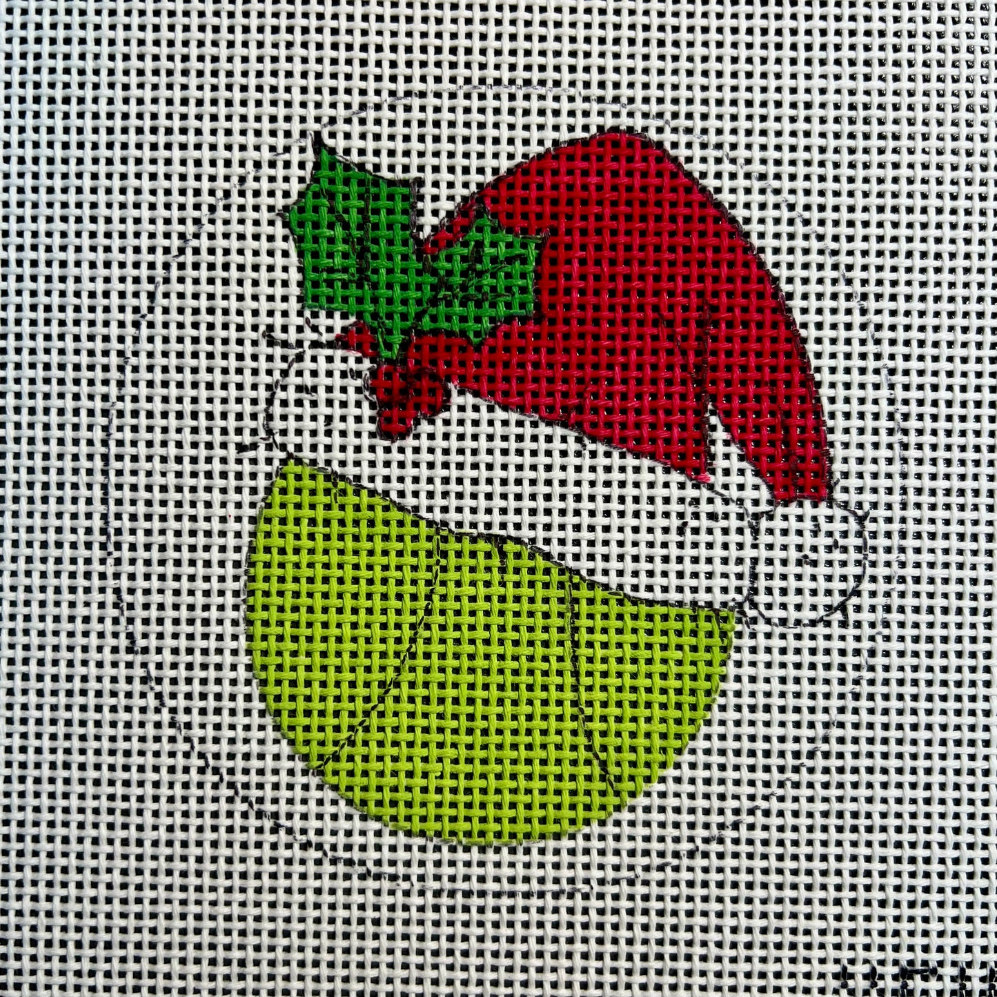 Tennis Ball Santa Hat 4" Round Ornament