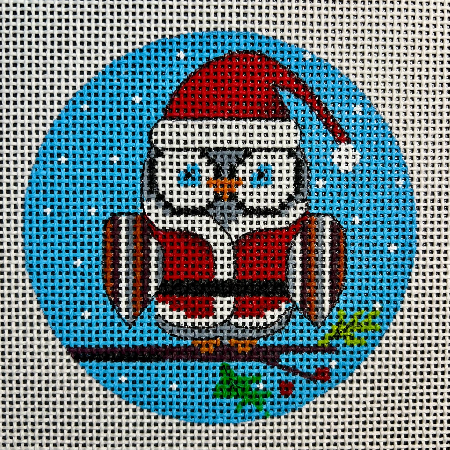 Owl Santa 4" Round Ornament