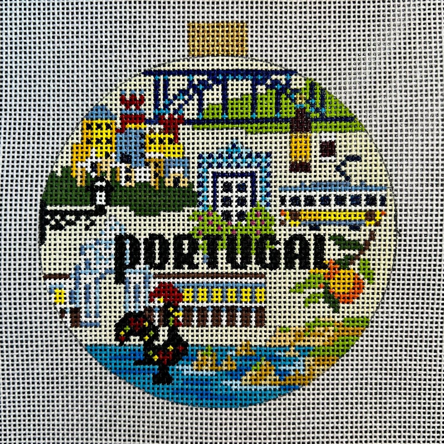 Portugal Travel 4" Round Ornament