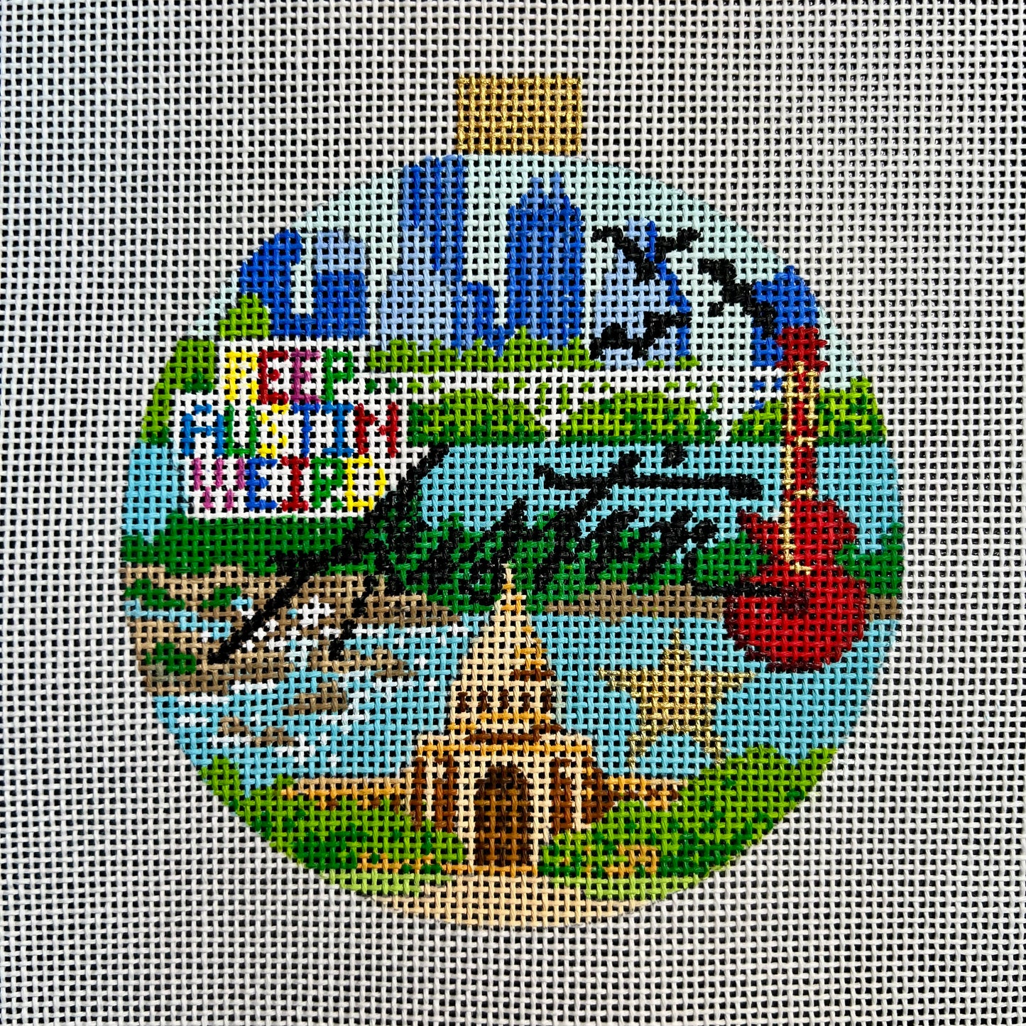 Austin Travel 4" Round Ornament