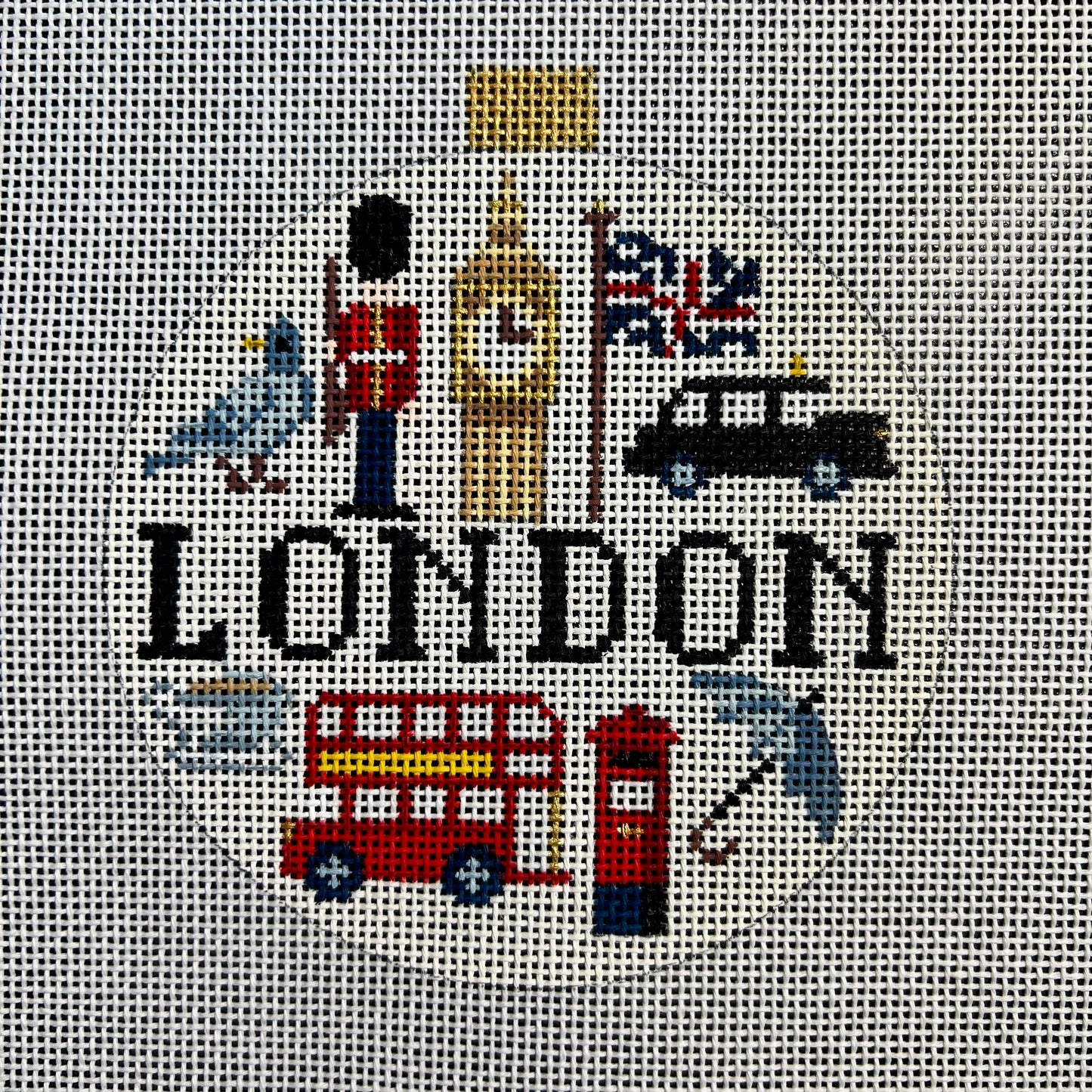 London Travel 4" Round Ornament