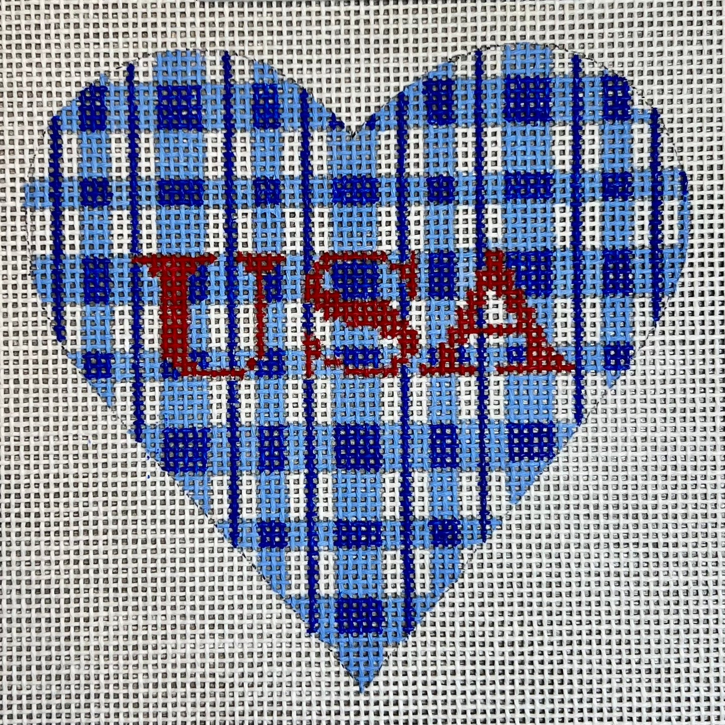 USA Plaid Heart