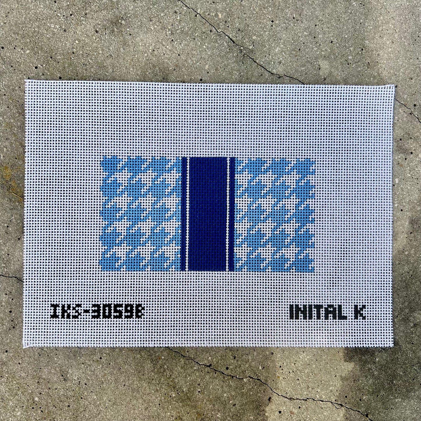Mini Blue Houndstooth Rectangular Canvas