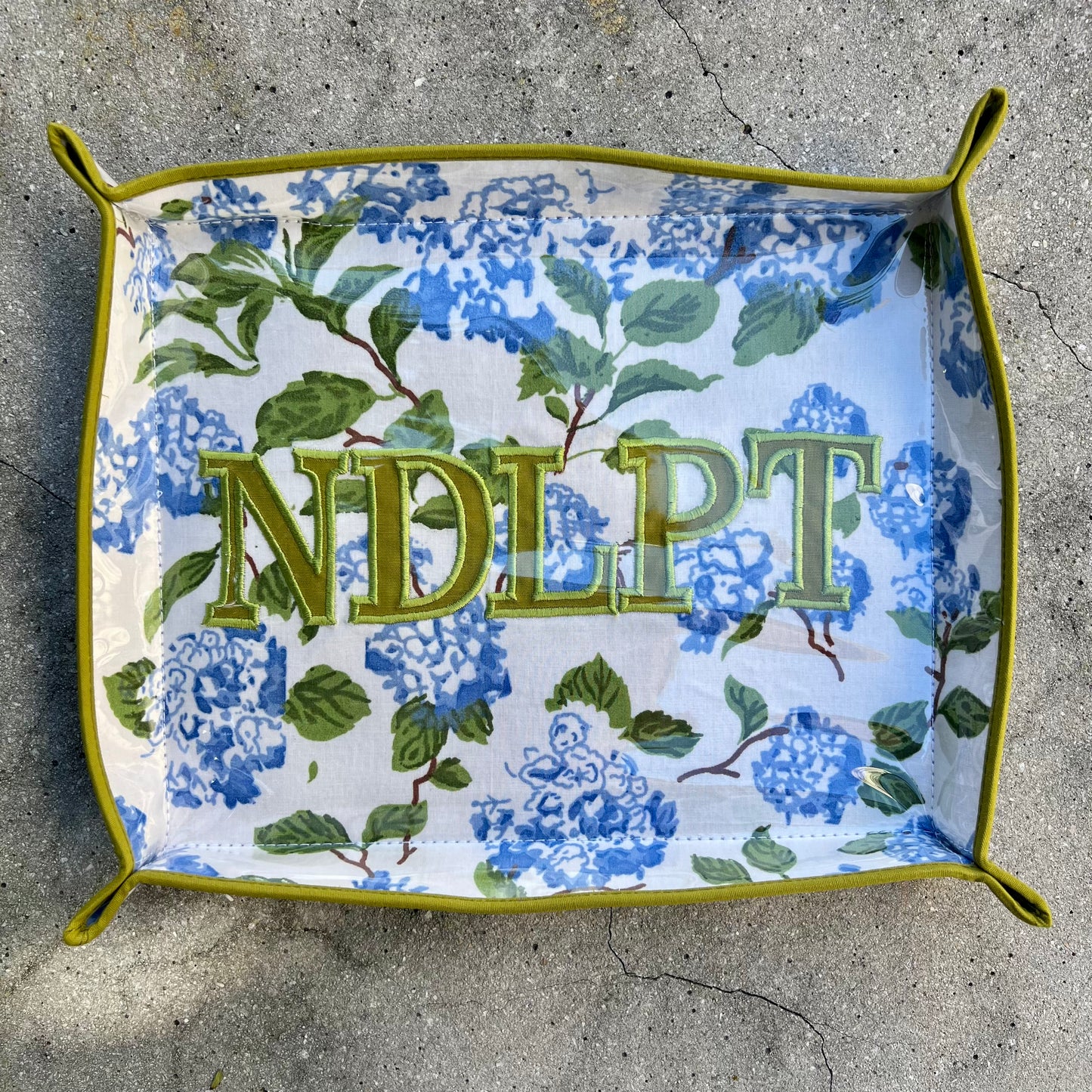 Blue Hydrangea "NDLPT" Desk Project Tray