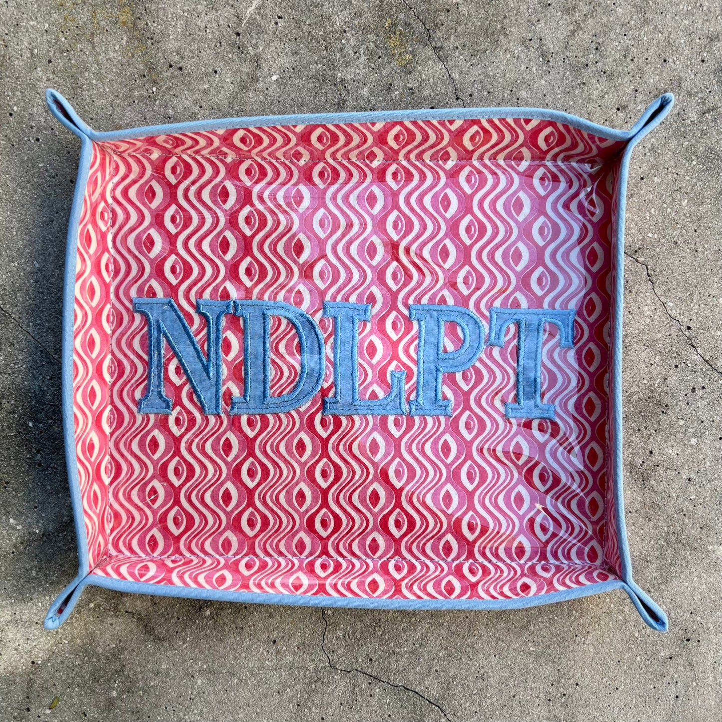 Pink Wavy "NDLPT" Desk Project Tray