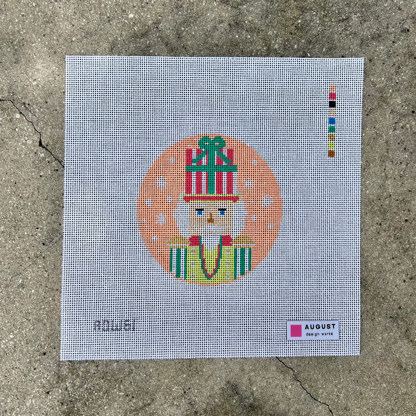 Pink Present Nutcracker 4" Round Ornament