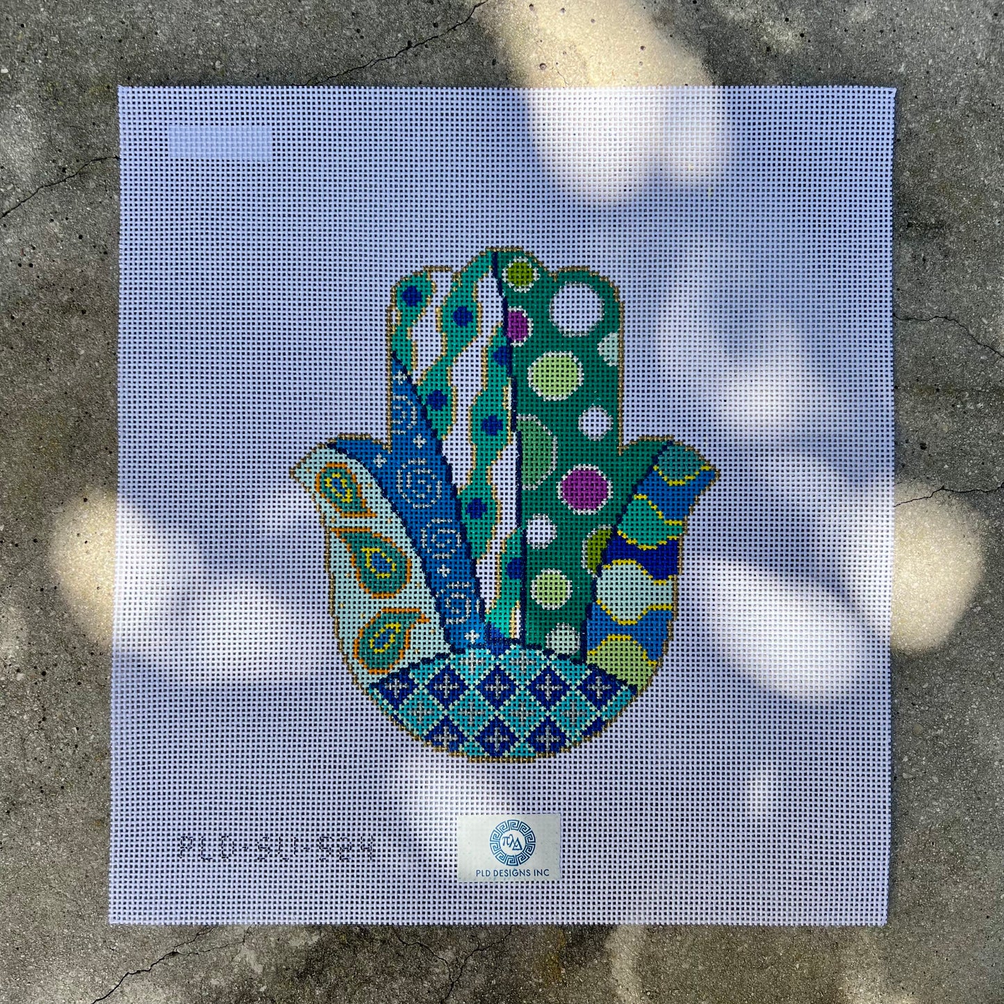 Blue and Green Mosaic Hamsa