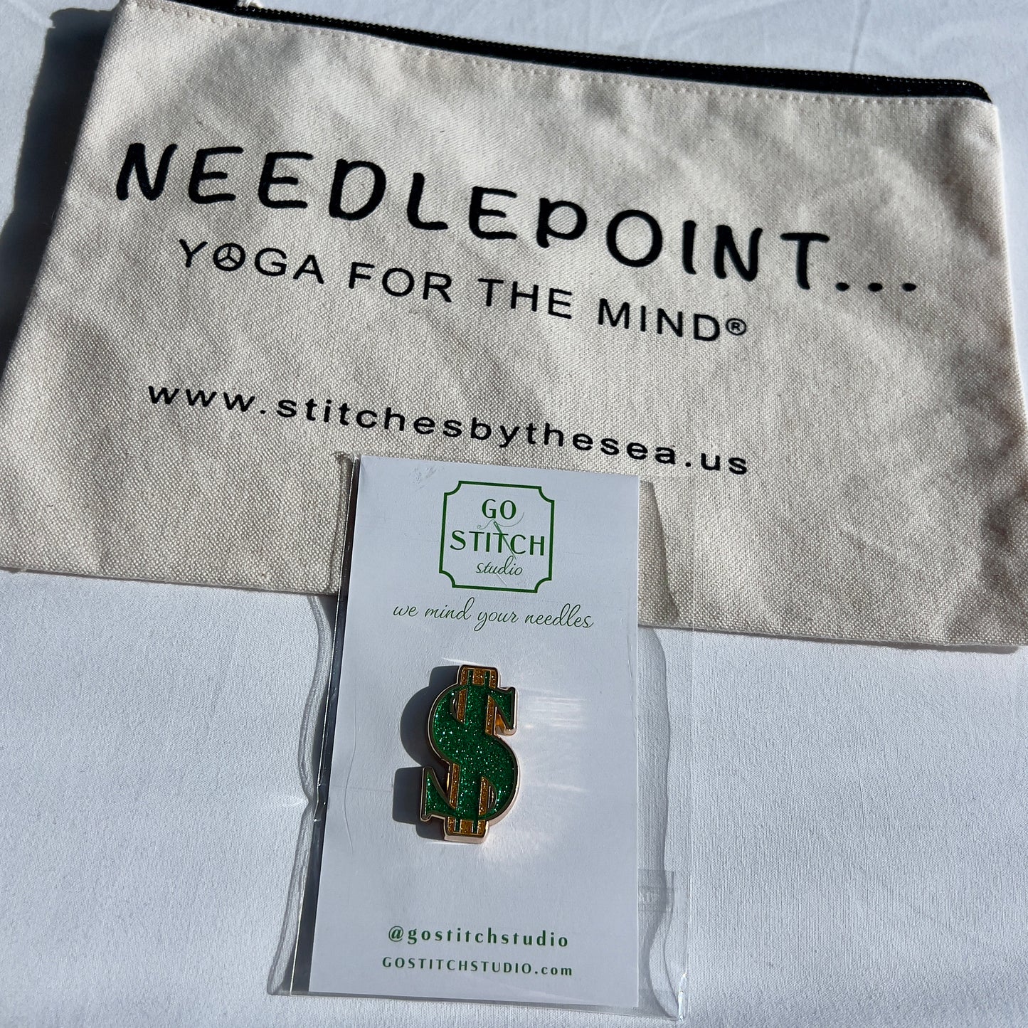 Green Dollar Sign Magnet Needleminder