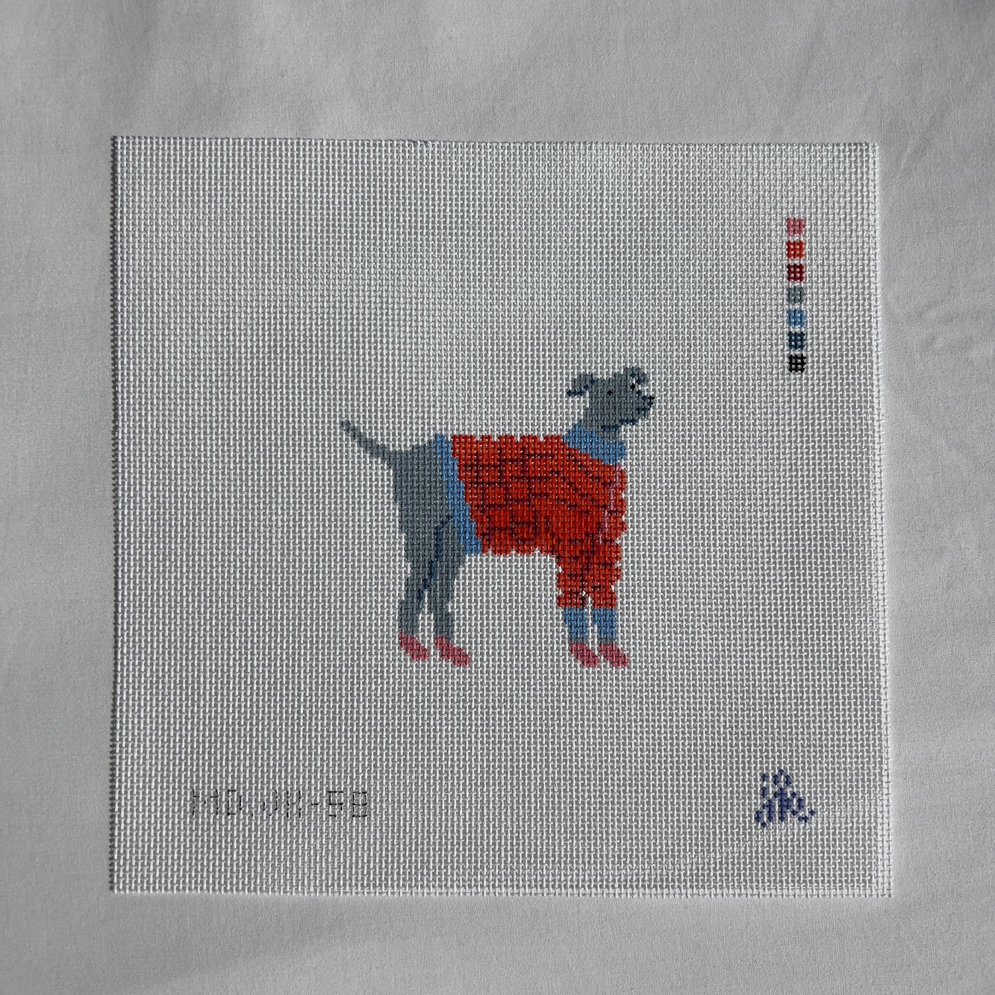 Gray Dog in Sweater