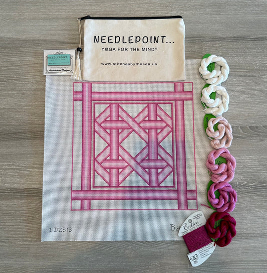 Pink Woven Handbag by Barbara Dainoff