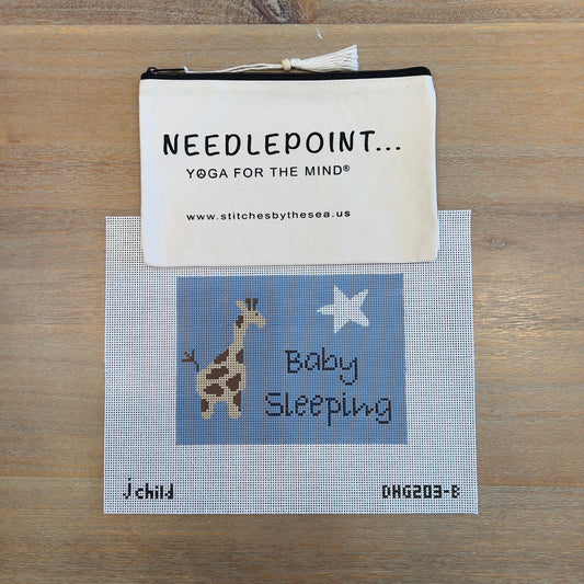 Baby Sleeping Giraffe Blue