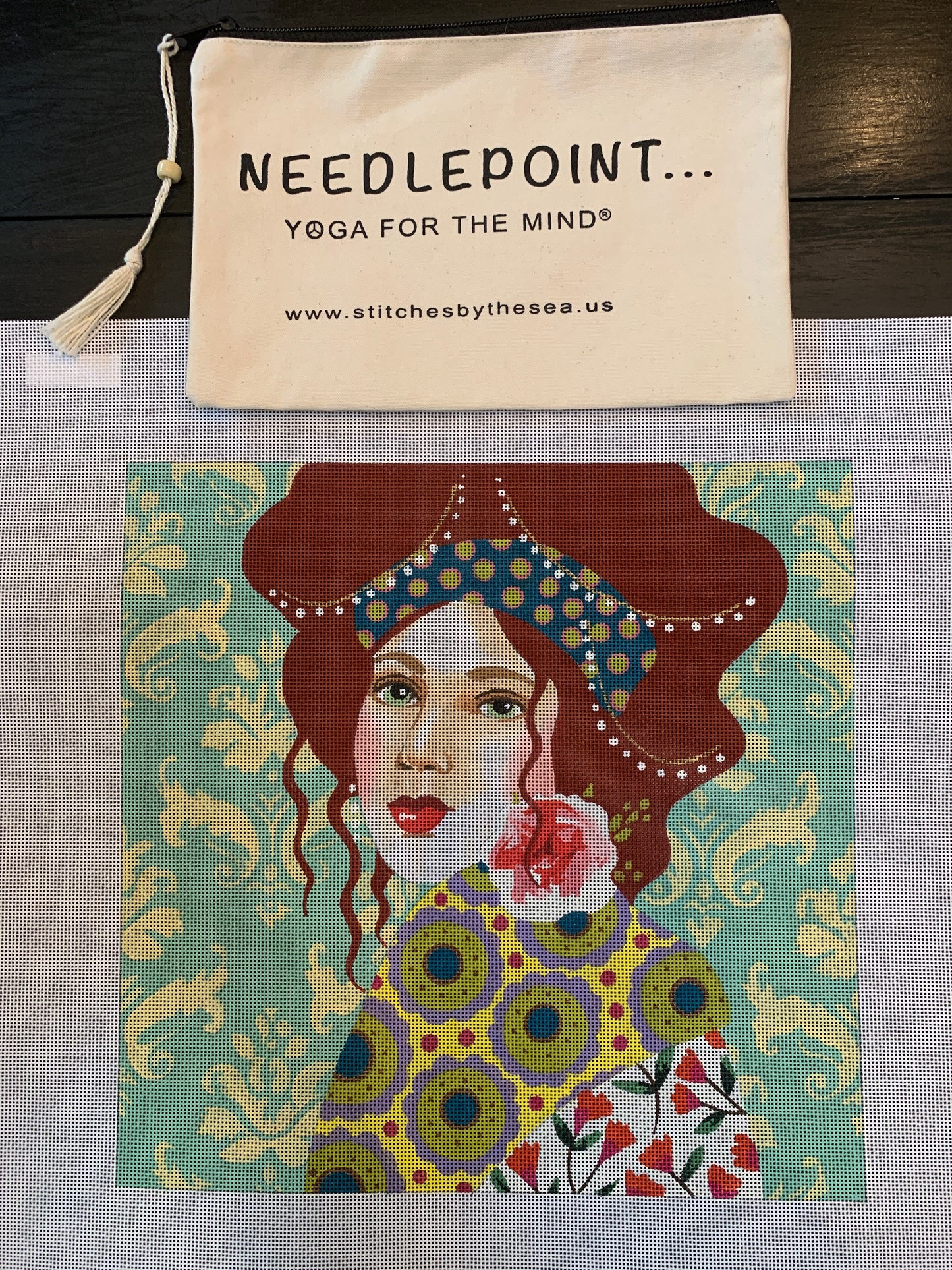 Lady with Mint Background