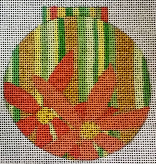 Round Ornament - Gold, Orange, & Green