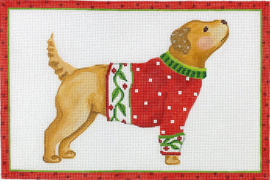 Yellow Dog in Sweater