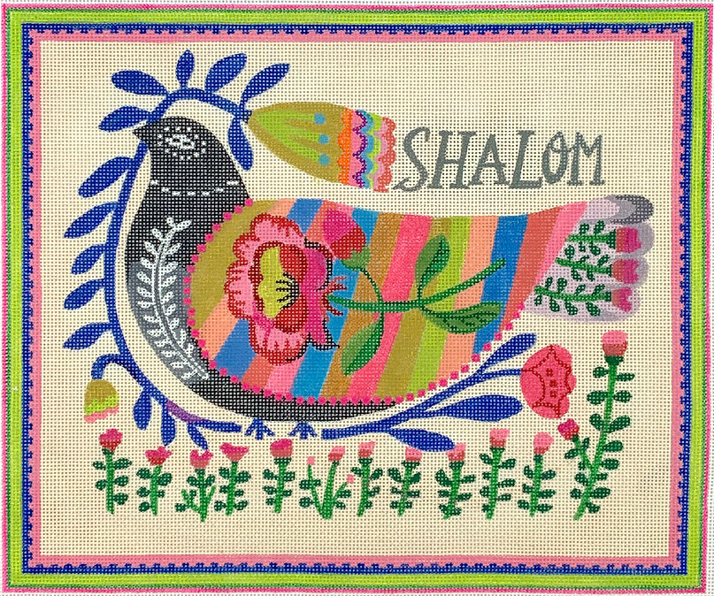 Shalom Dove with Flowers