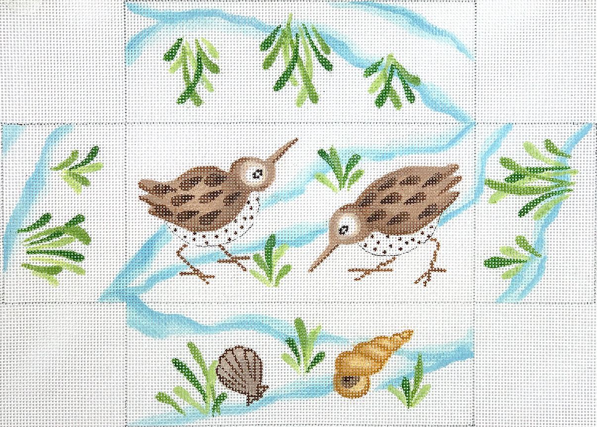 Sandpipers in Beach Grass Brick Cover