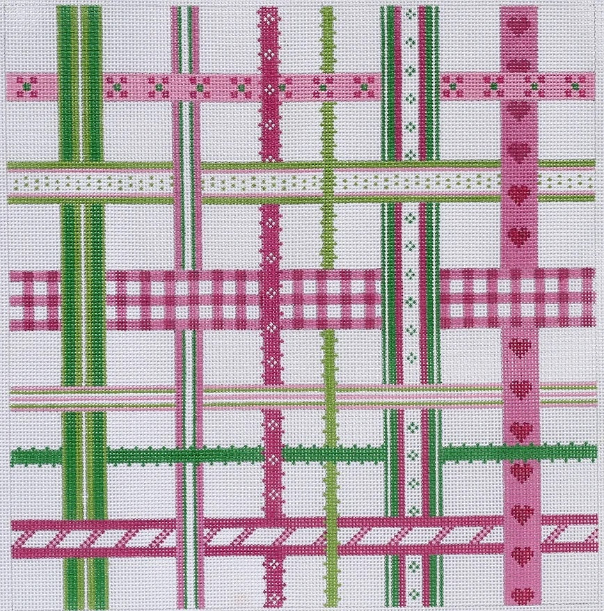 Woven Ribbon - Pinks & Greens