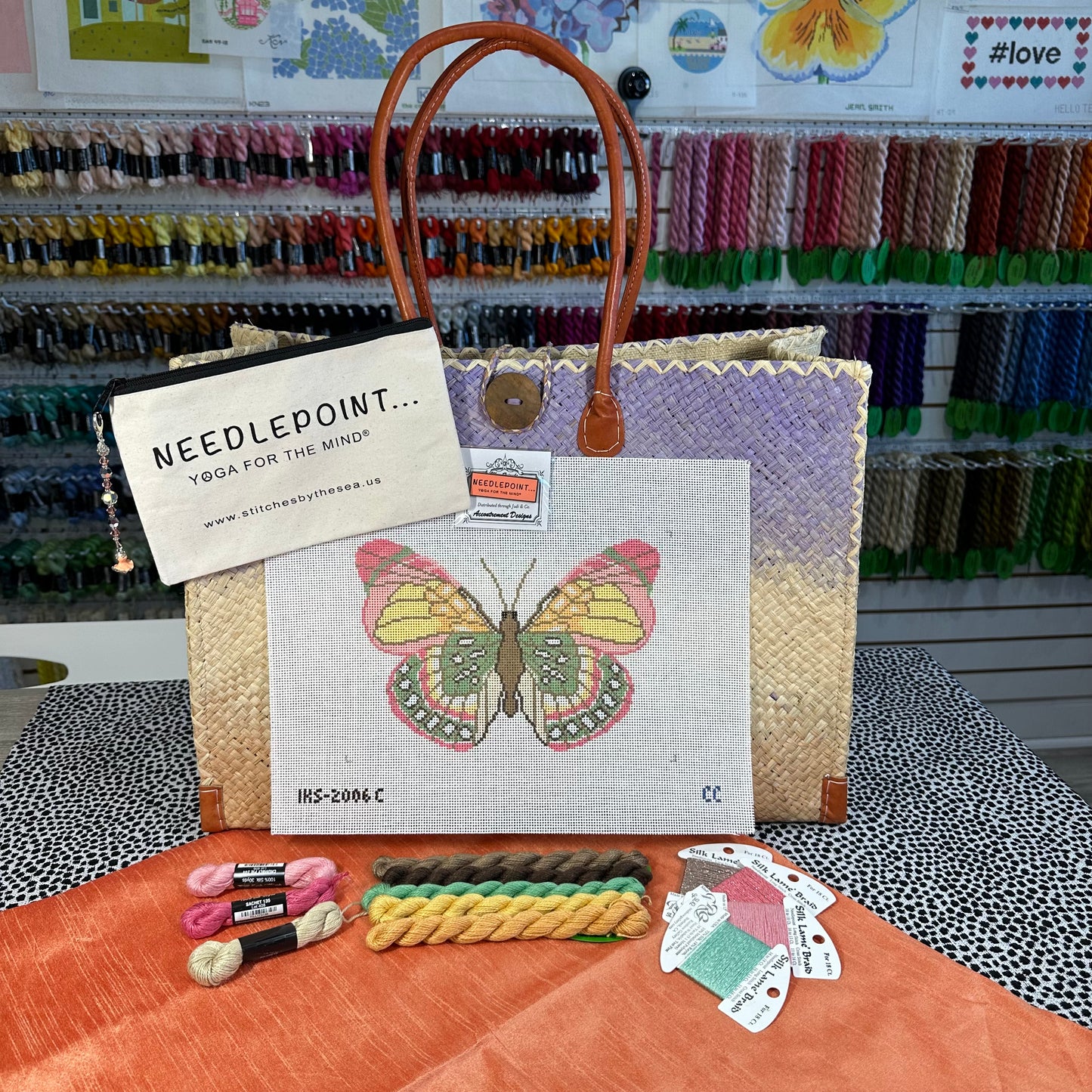 Pink Green Butterfly