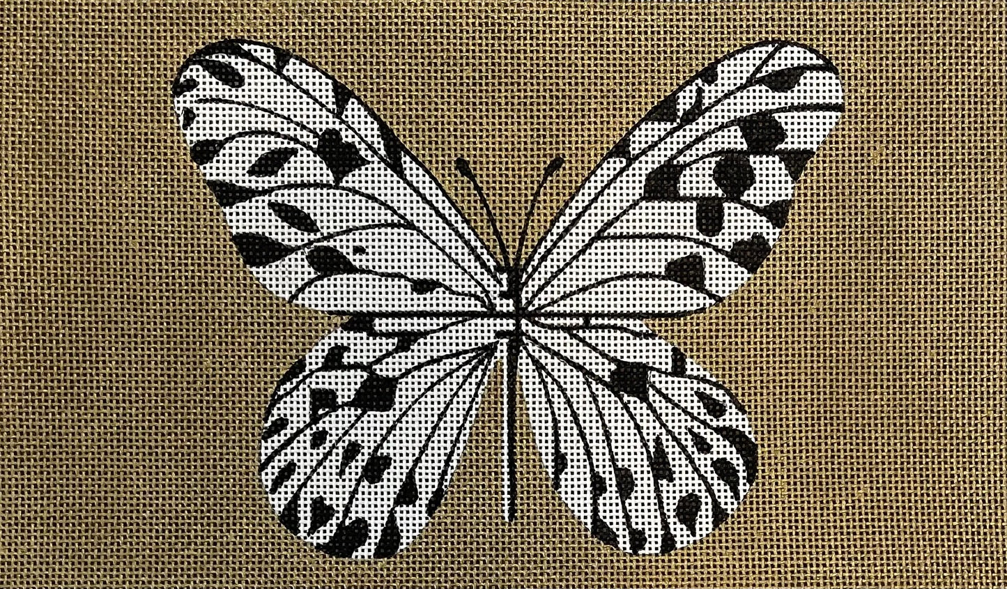 Black and White Butterfly on Gold