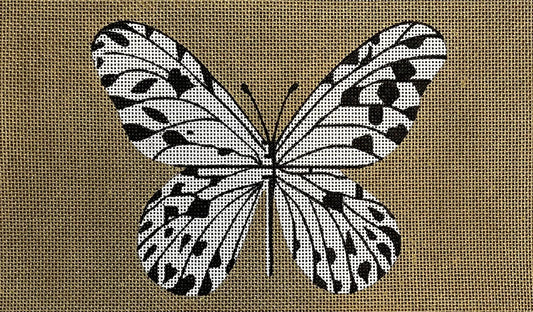 Black and White Butterfly on Gold