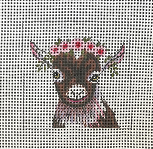 Goat with Flower Crown