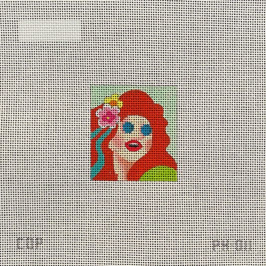 Red Haired Lady Phone Wallet Size