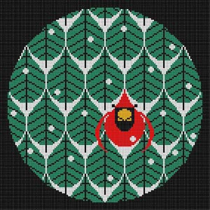 Coniferous Cardinal by Charley Harper
