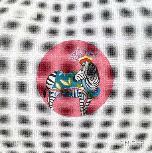 Zebra 4" Round Ornament