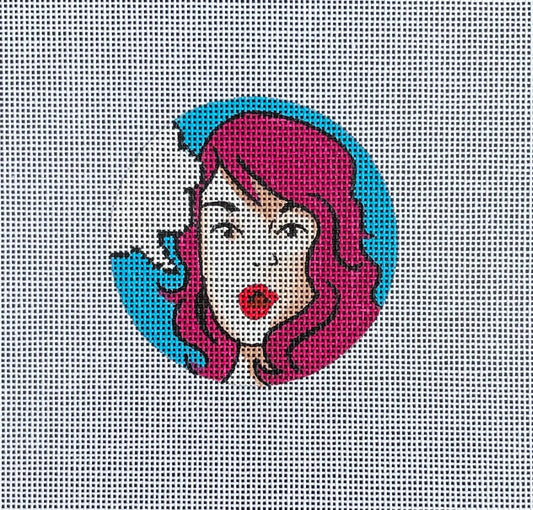 Girl with Text Bubble 3" Round