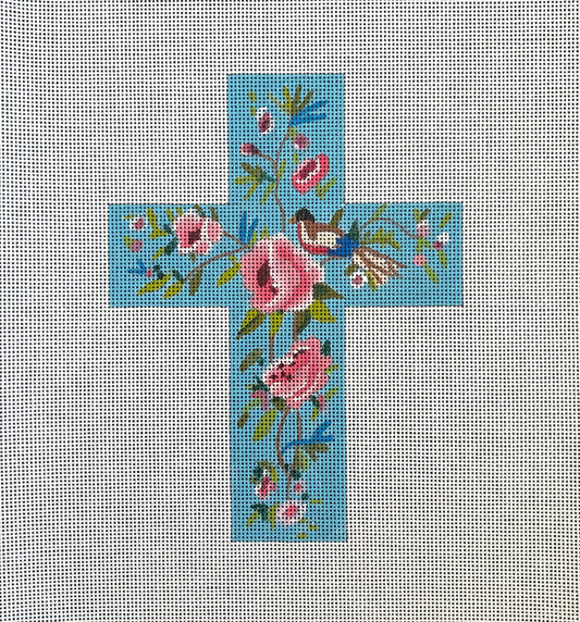 Floral with Bird Cross