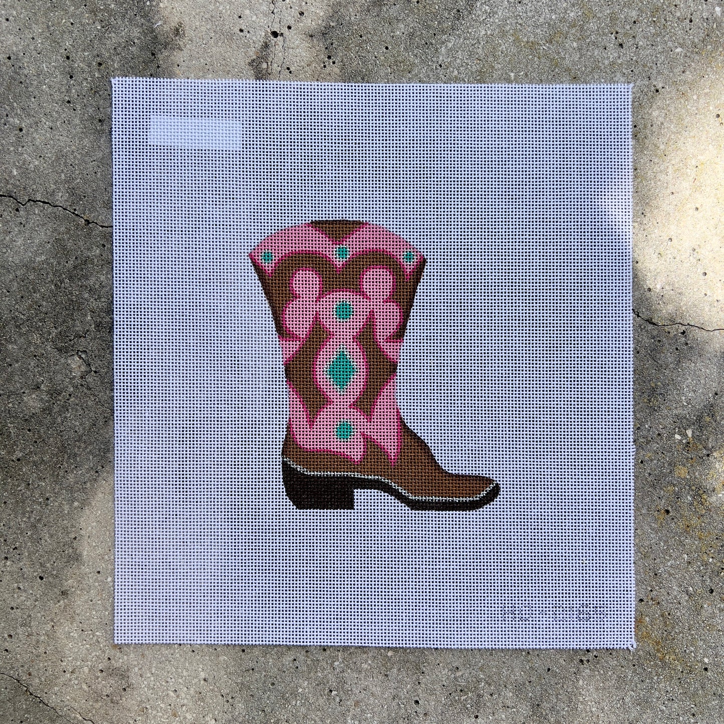 Pink and Brown Cowboy Boot