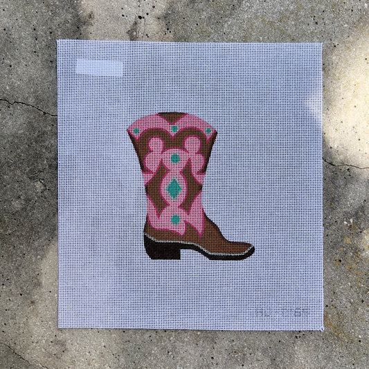 Pink and Brown Cowboy Boot