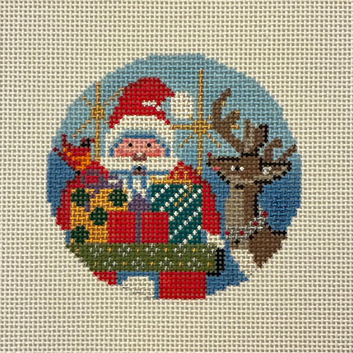 Snowman and Reindeer 4" Round