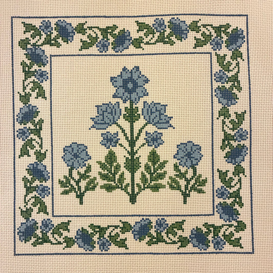 Blue Block Floral Print