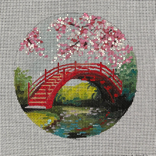 Red Bridge Ornament Round