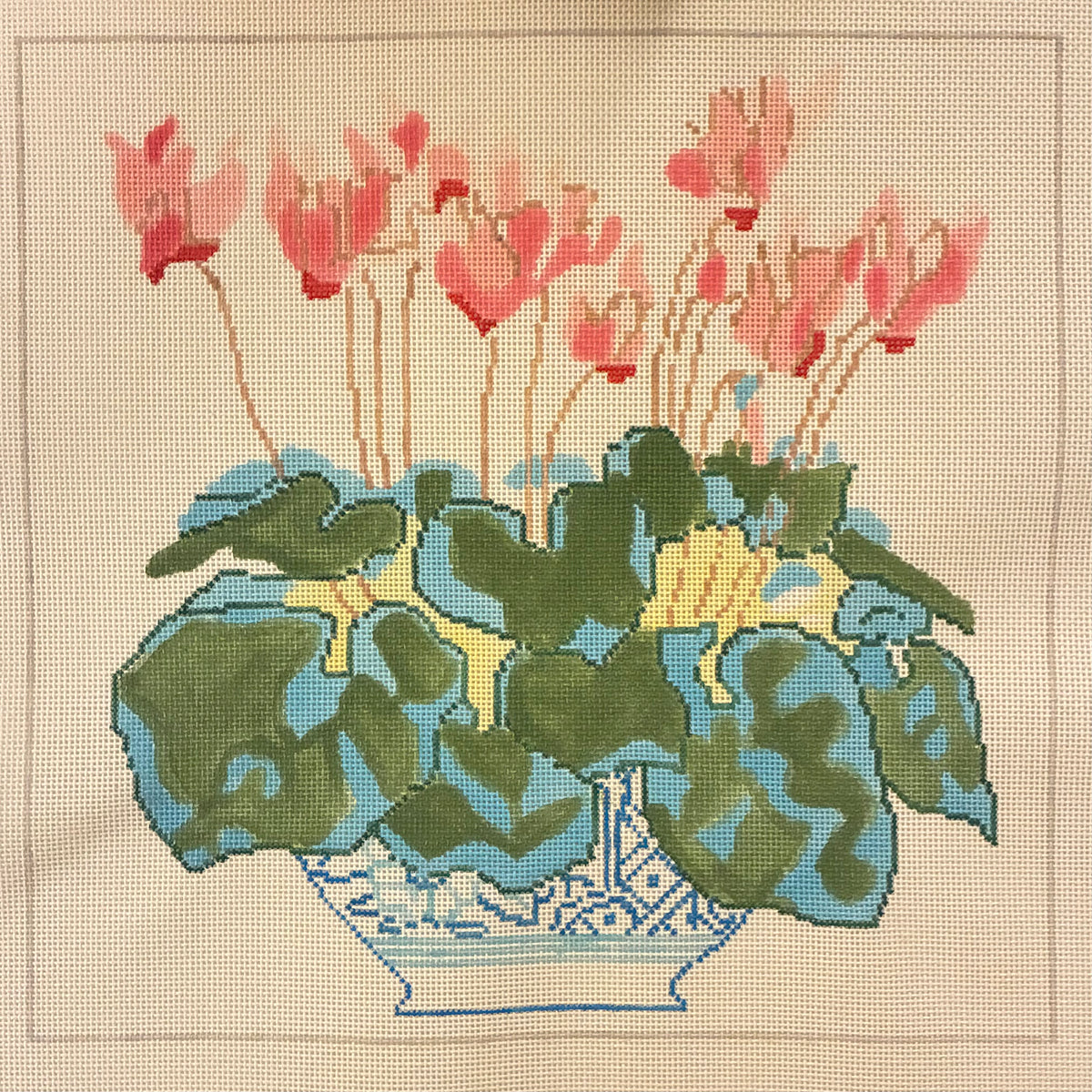 Cyclamen in a Blue Vase