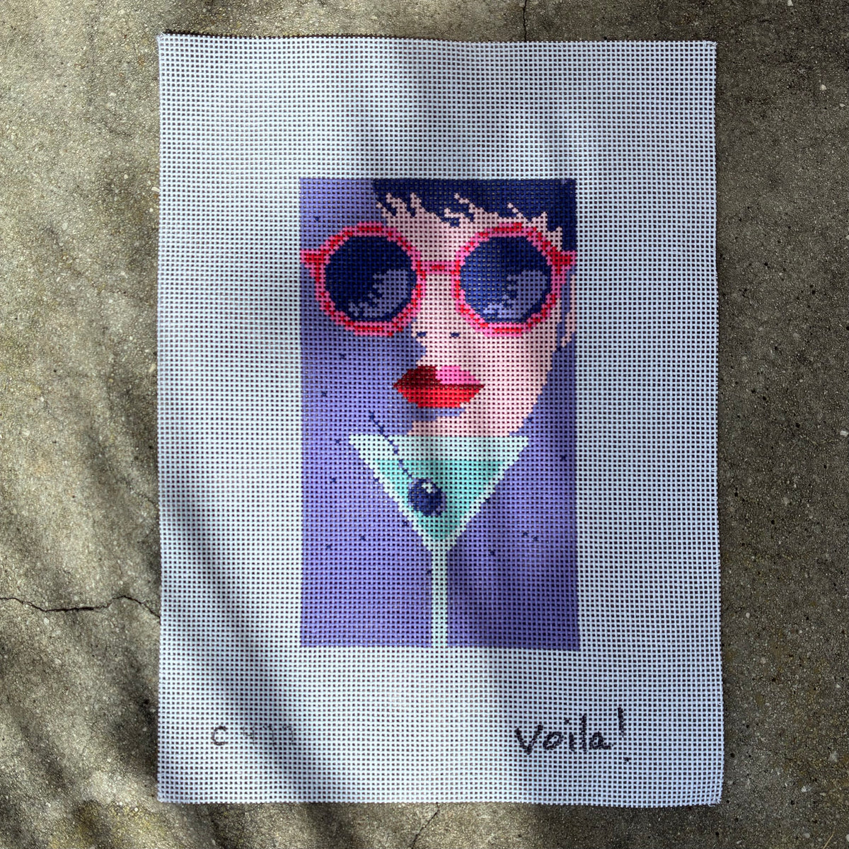 Purple Lady with Martini