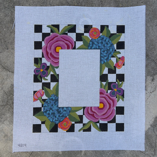 Checks and Flowers Picture Frame