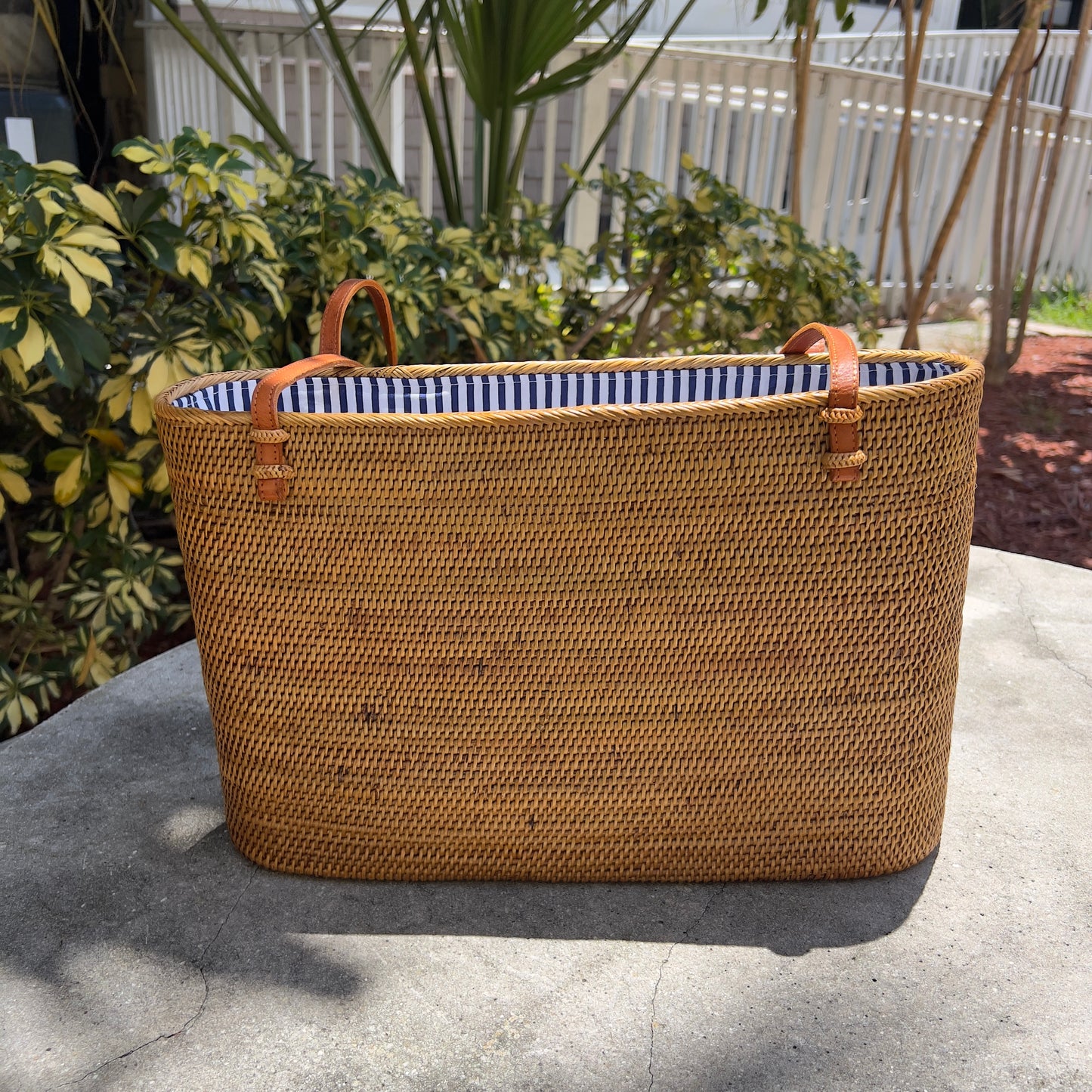 Large Rattan Tote Bag